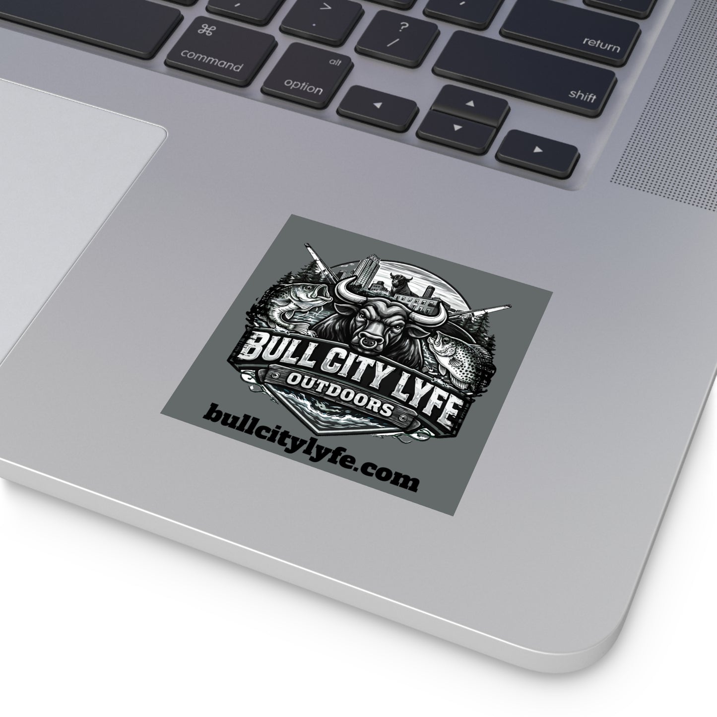 Bull City Lyfe Outdoors Sticker — Durham NC Fishing & Hunting Logo (Square, Indoor/Outdoor)