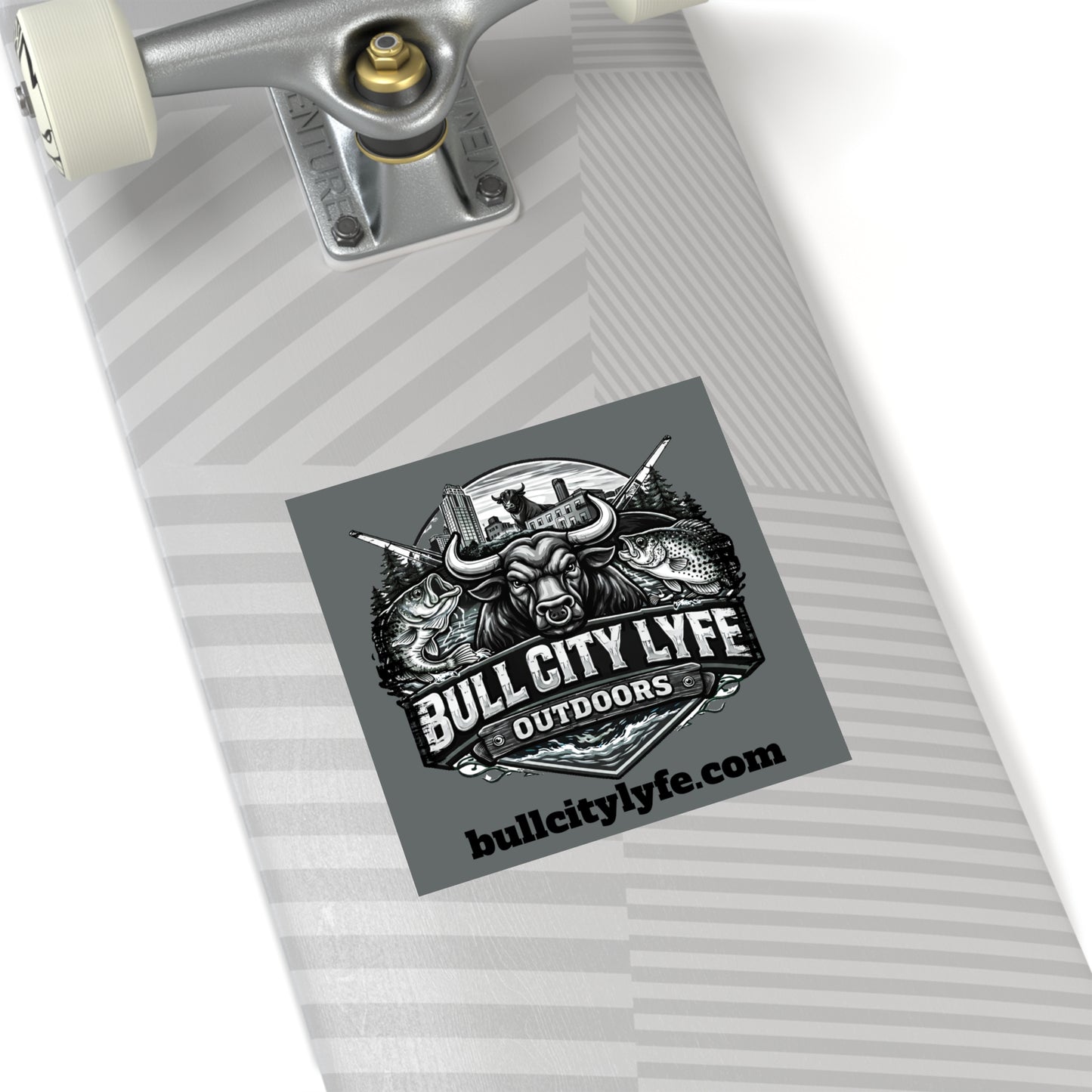Bull City Lyfe Outdoors Sticker — Durham NC Fishing & Hunting Logo (Square, Indoor/Outdoor)