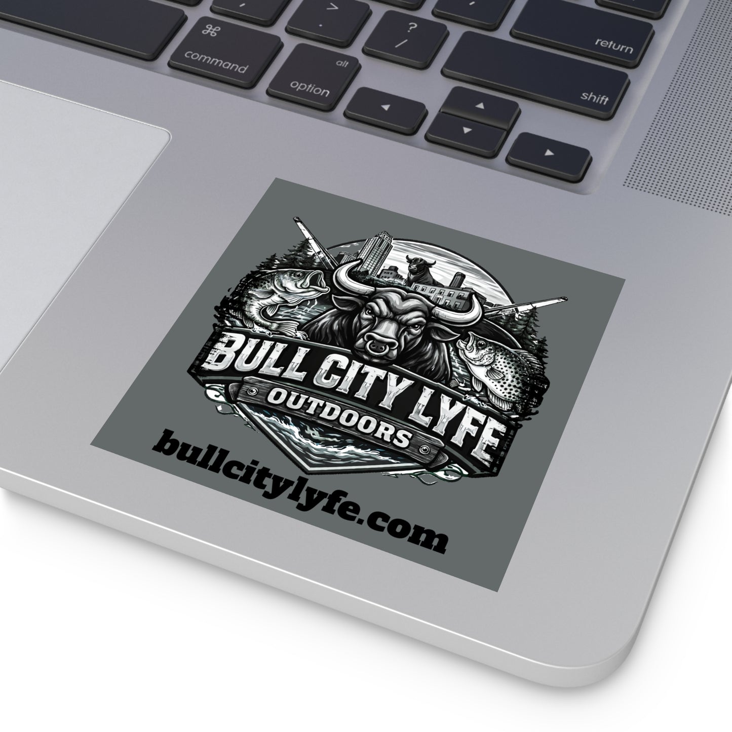 Bull City Lyfe Outdoors Sticker — Durham NC Fishing & Hunting Logo (Square, Indoor/Outdoor)