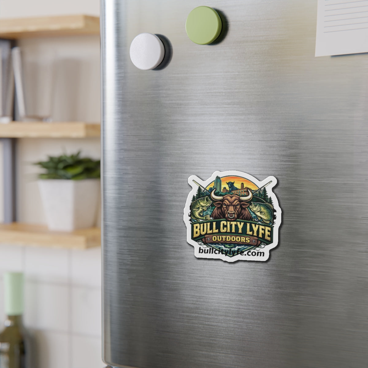 Bull City Lyfe Outdoors Die-Cut Magnet — Fishing & Outdoors Badge
