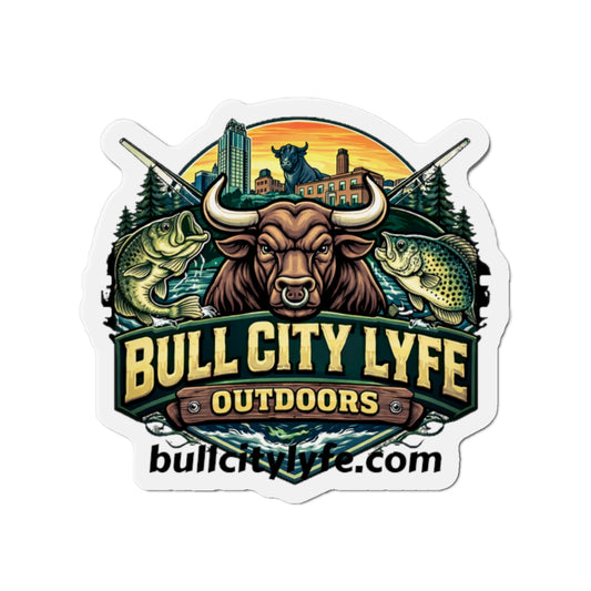 Bull City Lyfe Outdoors Die-Cut Magnet — Fishing & Outdoors Badge