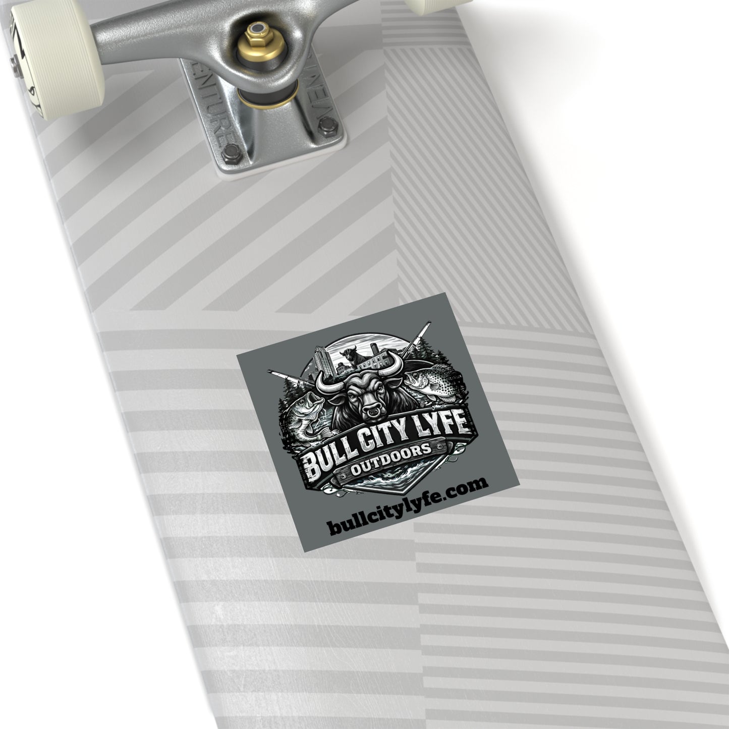 Bull City Lyfe Outdoors Sticker — Durham NC Fishing & Hunting Logo (Square, Indoor/Outdoor)