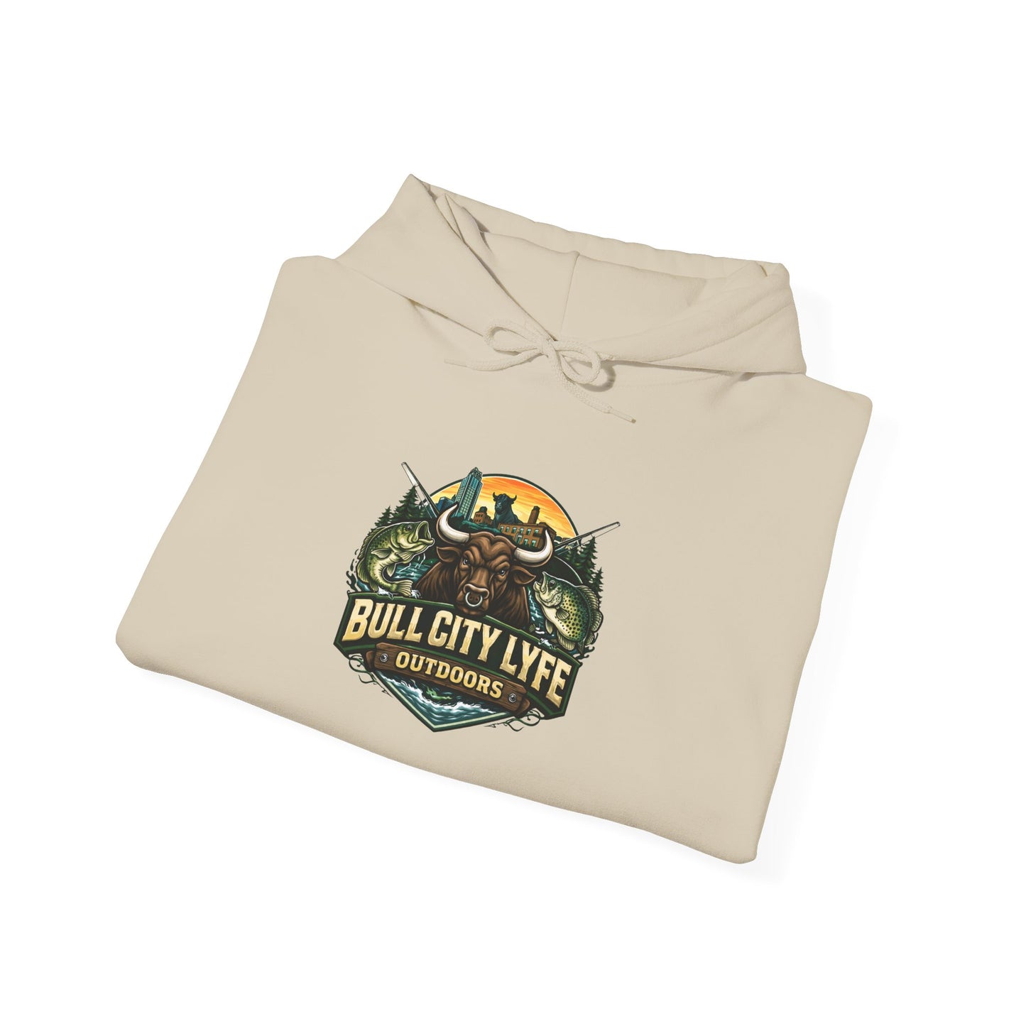 Bull City Lyfe Outdoors Hoodie — Mountain Camping Logo Pullover