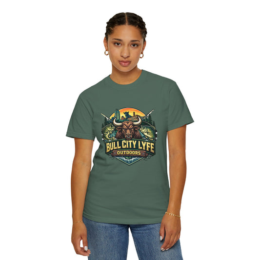 Bull City Lyfe Outdoors Logo Unisex Garment-Dyed T-shirt
