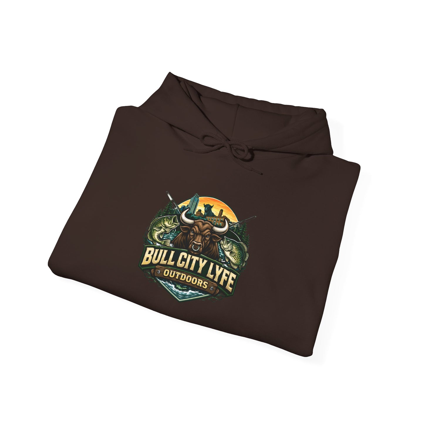Bull City Lyfe Outdoors Hoodie — Mountain Camping Logo Pullover
